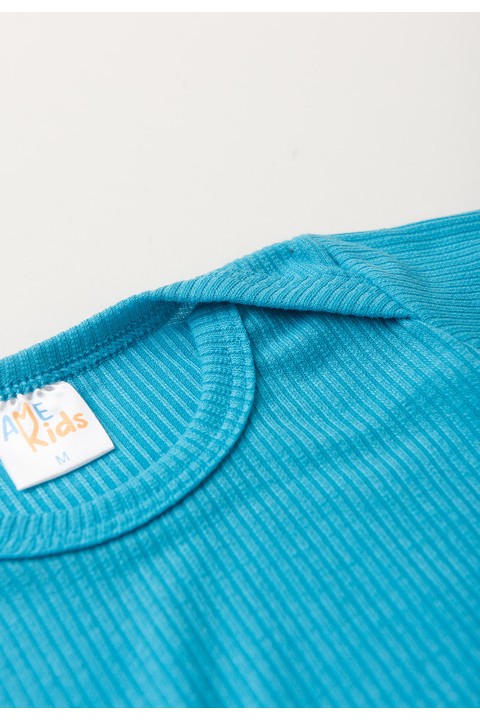 Conjunto Canelado Light Curto - Ciano - Ame Kids