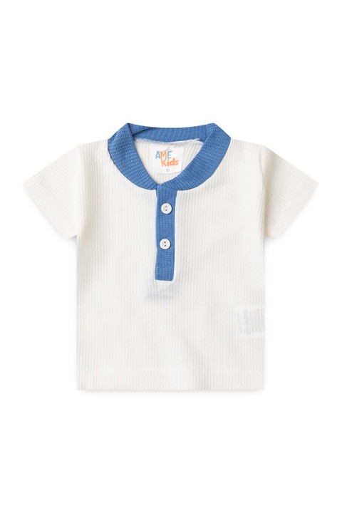 Conjunto de Blusa e Shorts Moscou Menino - Botões Azul - Ame Kids