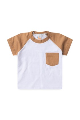 Conjunto de Blusa e Shorts Meia Malha Menino - Bolso Avelã - Ame Kids