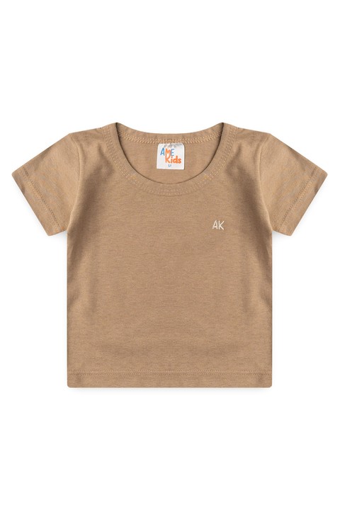 Conjunto de Blusa e Shorts Estampado Menino - Nude - Ame Kids