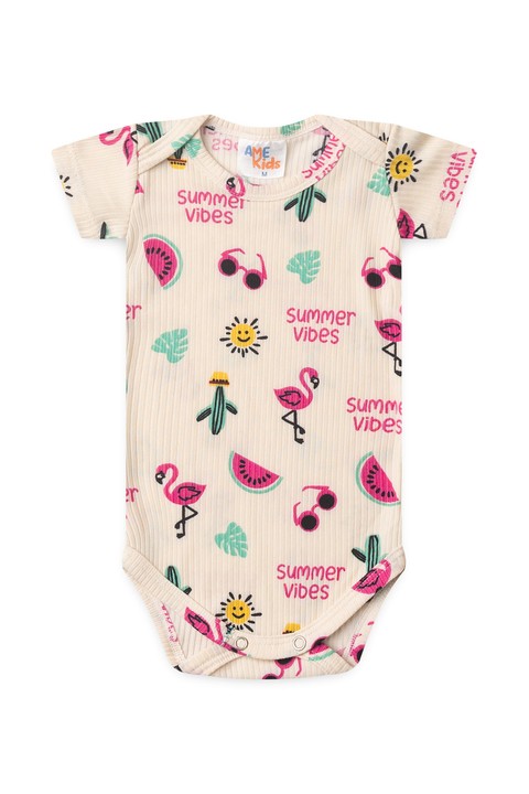 Conjunto Canelado Light Estampado Curto - Summer - Ame Kids