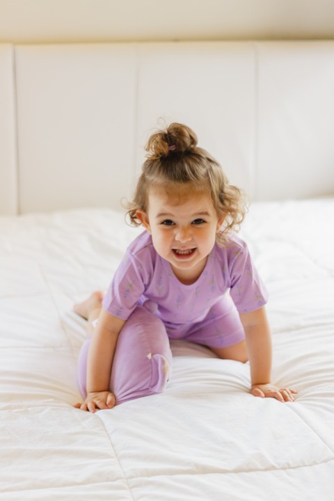 Conjunto Pijama Blusa e Shorts - Lavanda - Ame Kids