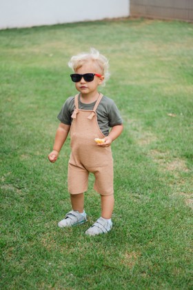 Conjunto Jardineira Ecosustentável  e Blusa - Avelã - Ame Kids