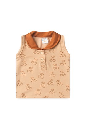 Conjunto Bata Botões Shorts Verão Bebê - Areia - Ame Kids