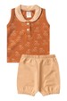 Conjunto Bata Botões Shorts Verão Bebê - Avelã - Ame Kids