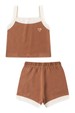 Conjunto Cropped Shorts Menina - Caramelo - Ame Kids