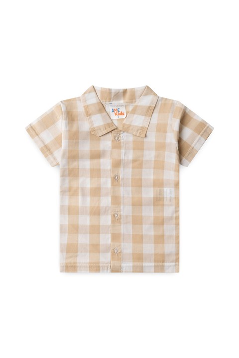 Conjunto Blusa e Shorts - Xadrez Areia - Ame Kids