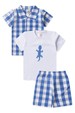 Conjunto Blusa e Shorts - Xadrez Azul - Ame Kids