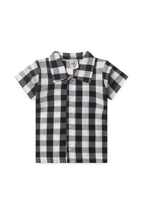 Conjunto Blusa e Shorts - Xadrez Preto - Ame Kids