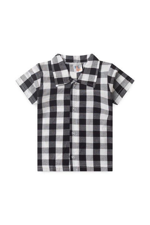 Conjunto Blusa e Shorts - Xadrez Preto - Ame Kids
