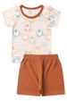 Conjunto de Blusa e Shorts  Menino - Ursinho Avelã - Ame Kids