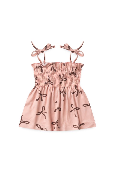 Conjunto Bata Shorts Verão Bebê - Lacinho Rosê - Ame Kids