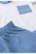 Conjunto de Blusa com Capuz e Shorts Meia Malha Menino - Azul - Ame Kids