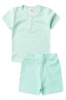 Conjunto de Blusa Listrada e Shorts Menino - Verde - Ame Kids