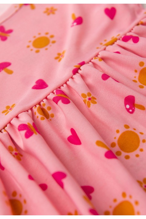 Vestido Curto Menina Liganete - Borboleta Rosa - Ame Kids