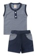 Conjunto Regata e Shorts Menino Suedine - Azul Marinho - Ame Kids