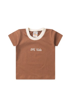 Conjunto de Blusa e Shorts Meia Malha - Caramelo - Ame Kids