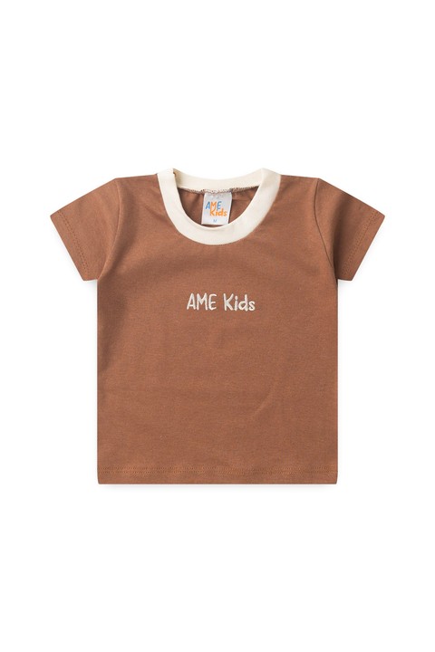 Conjunto de Blusa e Shorts Meia Malha - Caramelo - Ame Kids