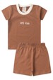 Conjunto de Blusa e Shorts Meia Malha - Caramelo - Ame Kids