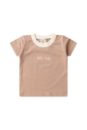 Conjunto de Blusa e Shorts Meia Malha - Chocolate - Ame Kids