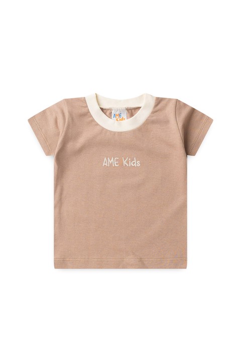 Conjunto de Blusa e Shorts Meia Malha - Chocolate - Ame Kids