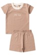 Conjunto de Blusa e Shorts Meia Malha - Chocolate - Ame Kids