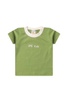 Conjunto de Blusa e Shorts Meia Malha - Verde - Ame Kids