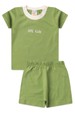 Conjunto de Blusa e Shorts Meia Malha - Verde - Ame Kids