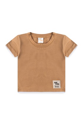 Conjunto de Blusa e Shorts Meia Malha Menino - Avelã - Ame Kids