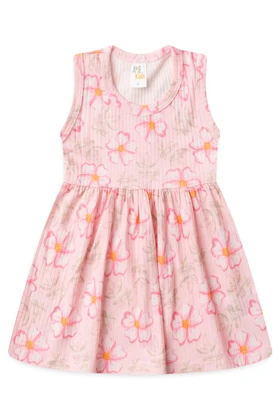 Vestido Curto Menina - Floral Rosa - Ame Kids