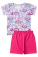 Conjunto Pijama Blusa e Shorts - Flores Lilás - Ame Kids