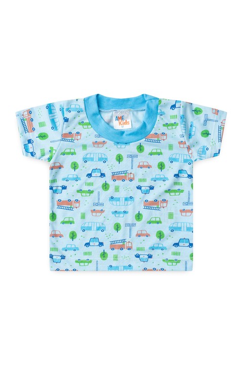 Conjunto Pijama Blusa e Shorts Menino - Azul - Ame Kids