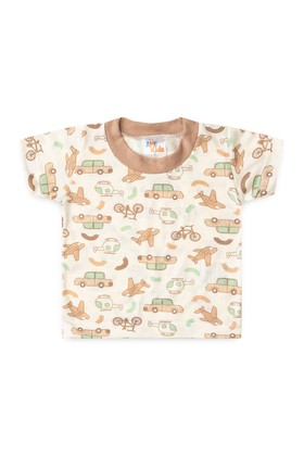 Conjunto Pijama Blusa e Shorts Menino - Marrom - Ame Kids