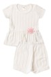 Conjunto Blusa Shorts Milano Menina - Off-White - Ame Kids