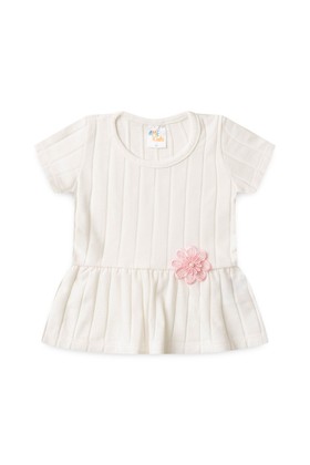 Conjunto Blusa Shorts Milano Menina - Off-White - Ame Kids