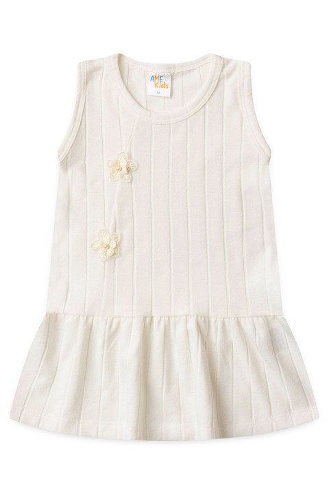 Vestido Curto Menina Milano - Off-White - Ame Kids