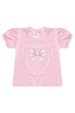 Conjunto de Blusa e Shorts Menina - Laço Rosa - Ame Kids