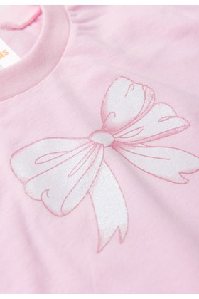 Conjunto de Blusa e Shorts Menina - Laço Rosa - Ame Kids