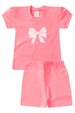 Conjunto de Blusa e Shorts Menina - Laço Rosa Neon - Ame Kids