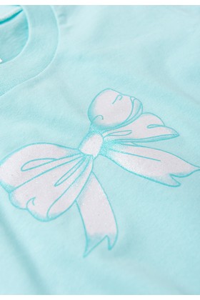 Conjunto de Blusa e Shorts Menina - Laço Azul - Ame Kids