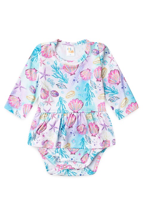 Body Vestido Proteção Uv - Conchas - Ame Kids
