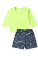 Conjunto Blusa e Short Infantil Proteção Uv - Verde Neon - Ame Kids