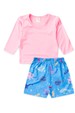 Conjunto Blusa e Short Infantil Proteção Uv - Rosa Neon - Ame Kids