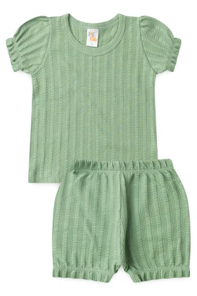 Conjunto Sunset Blusa e Shorts Verão - Verde Jade - Ame Kids