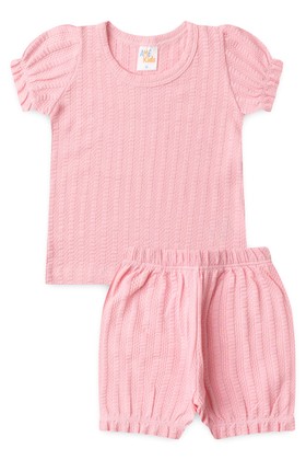 Conjunto Sunset Blusa e Shorts Verão - Rosa Bebê - Ame Kids