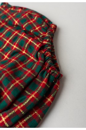 Romper Tricoline - Xadrez Natal Verde - Ame Kids