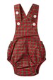 Romper Tricoline - Xadrez Natal Vermelho - Ame Kids