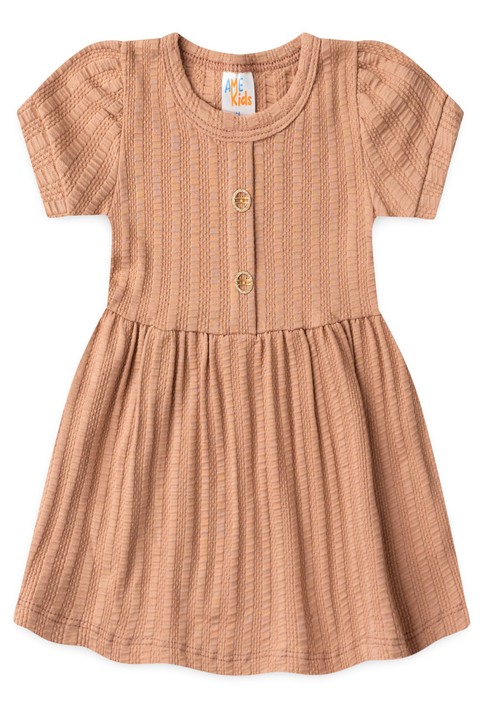 Vestido Curto Menina Sunset - Areia - Ame Kids