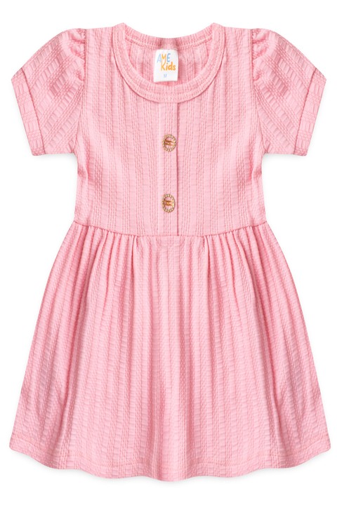 Vestido Curto Menina Sunset - Rosa Bebê - Ame Kids