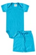 Conjunto Canelado Light Curto - Ciano - Ame Kids